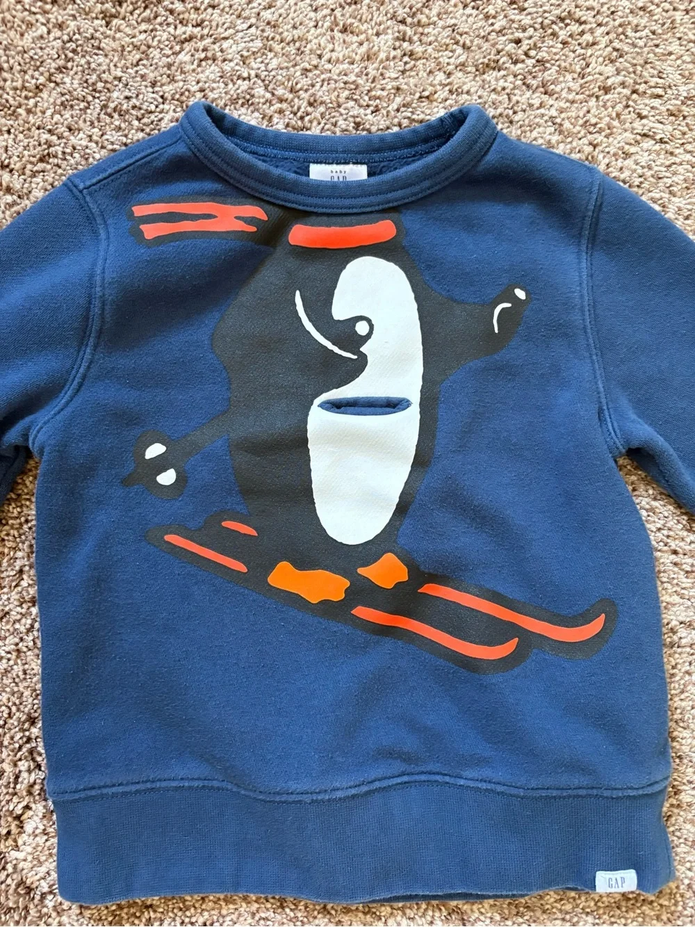 GAP Navy Blue Kids Penguin Ski Graphic Sweatshirt